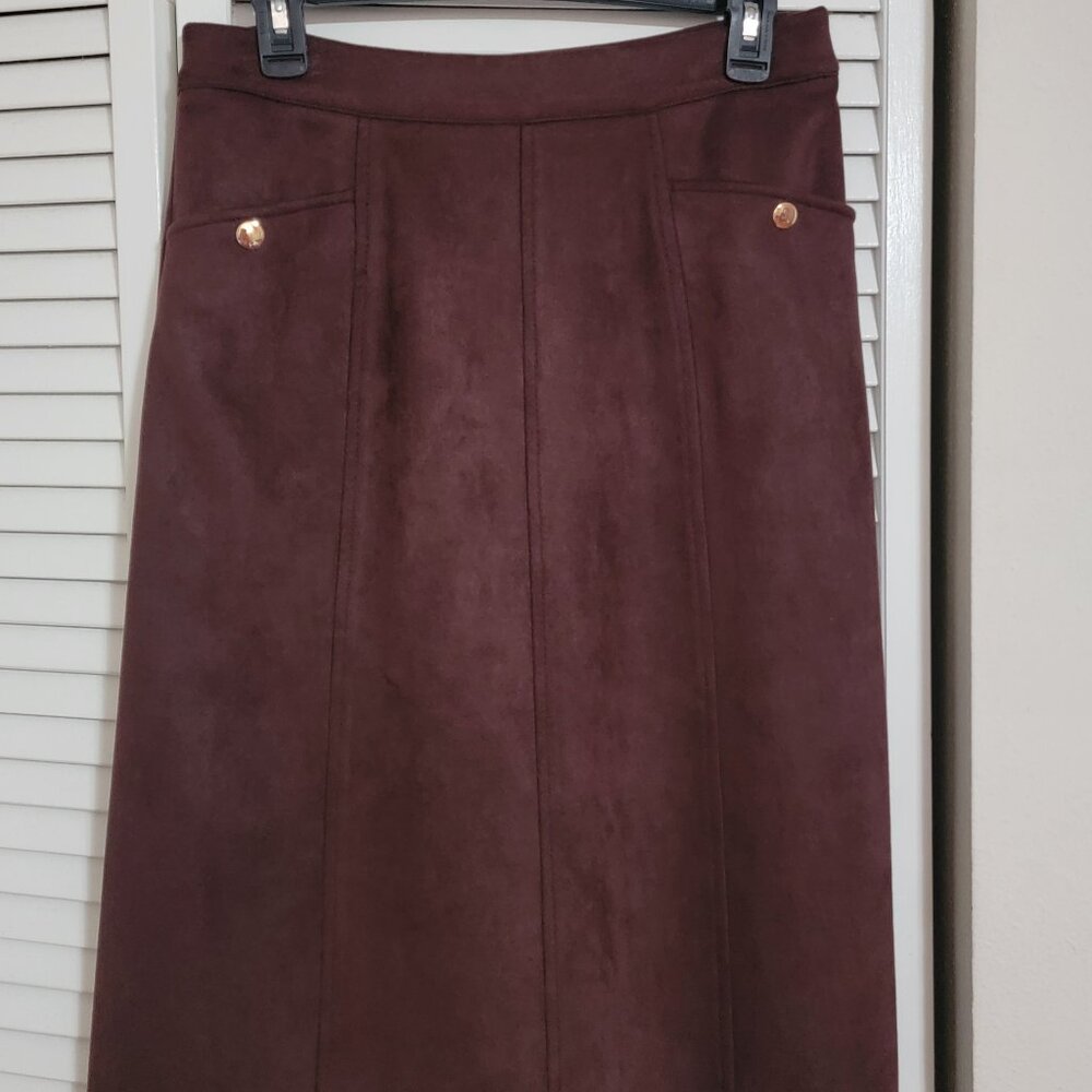 Croft & Barrow Soft Suede Midi Skirt